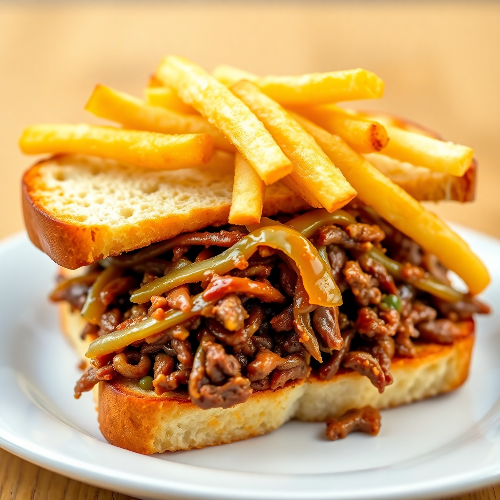 Loaded Shredded Beef & Fries Toasted Sandwich