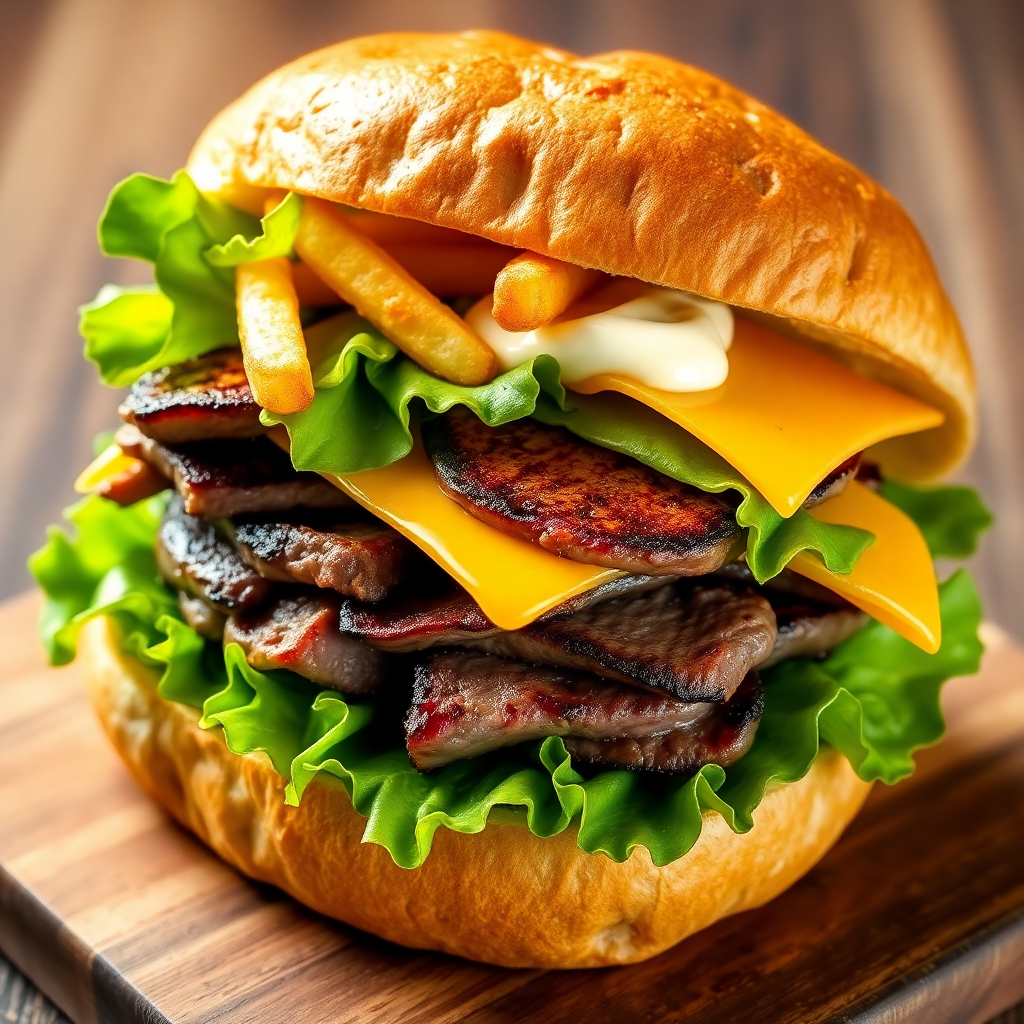 Loaded Meat & Fries Sandwich