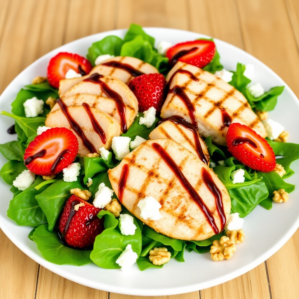 Strawberry Chicken Salad with Balsamic Glaze
