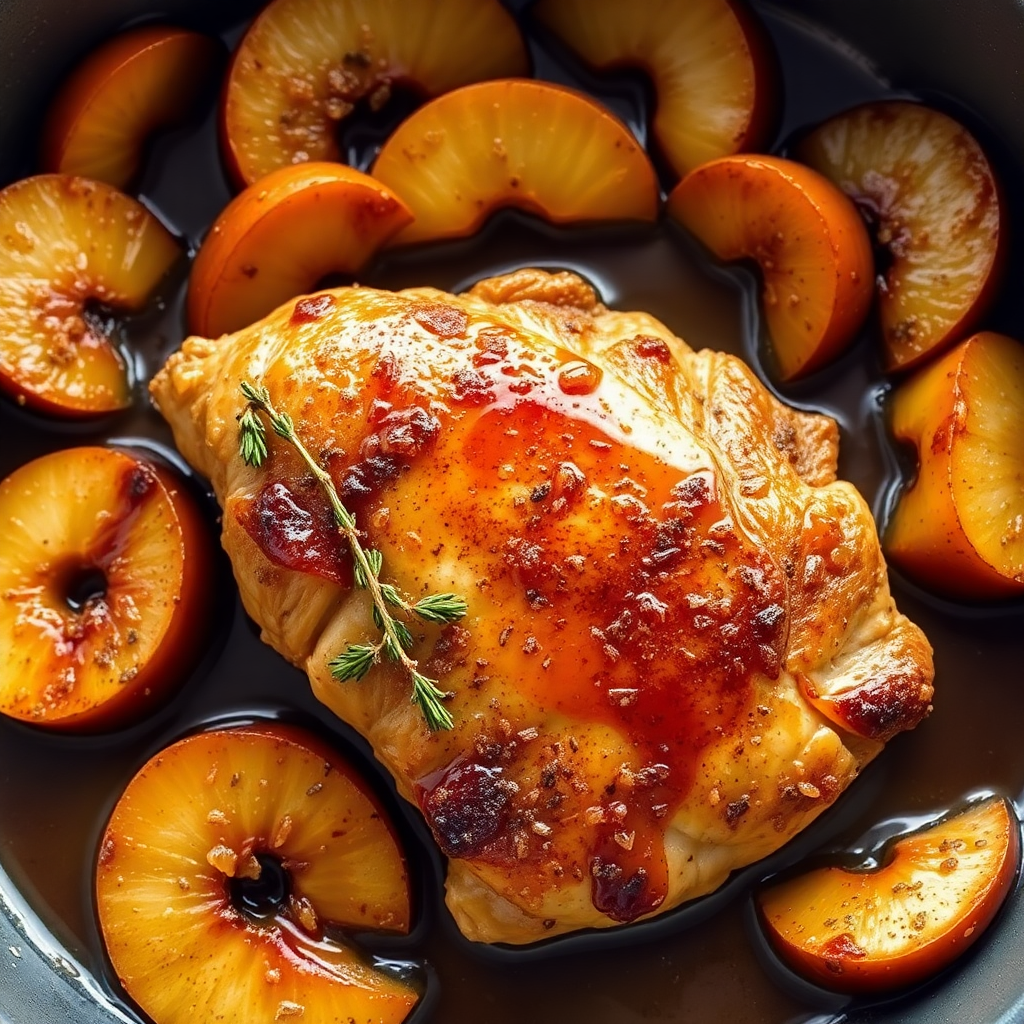 Apple and Chicken Skillet with Cinnamon Glaze