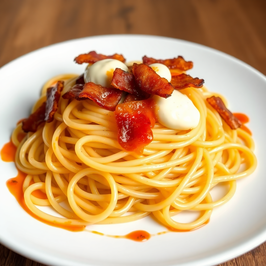 Spaghetti with Smoky Bacon and Fresh Cheese