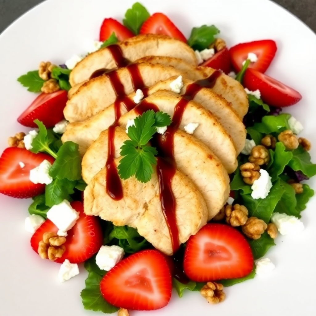Strawberry Chicken Salad with Balsamic Glaze