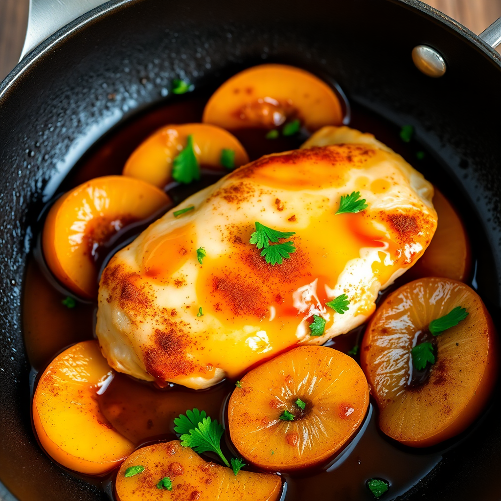 Apple and Chicken Skillet with Cinnamon Glaze