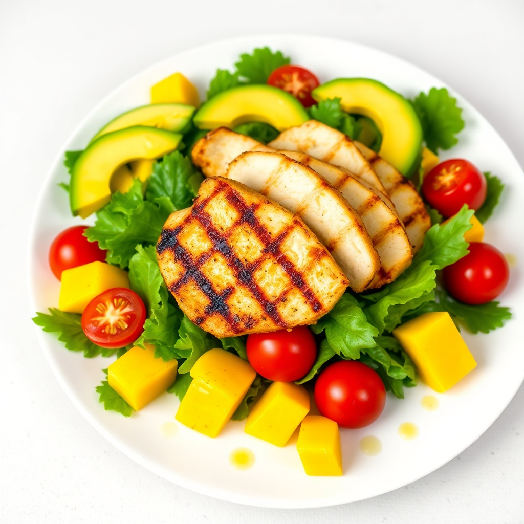 Grilled Chicken Salad with Mango and Avocado