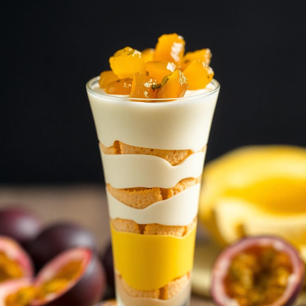 Passion Fruit and White Chocolate Pavê with Maizena Biscuits