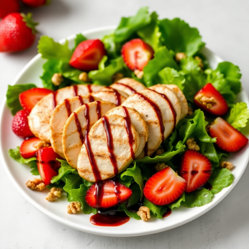 Strawberry Chicken Salad with Balsamic Glaze
