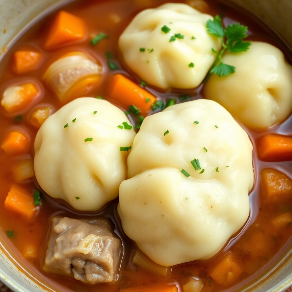 Hearty Tripe and Herb Dumpling Stew
