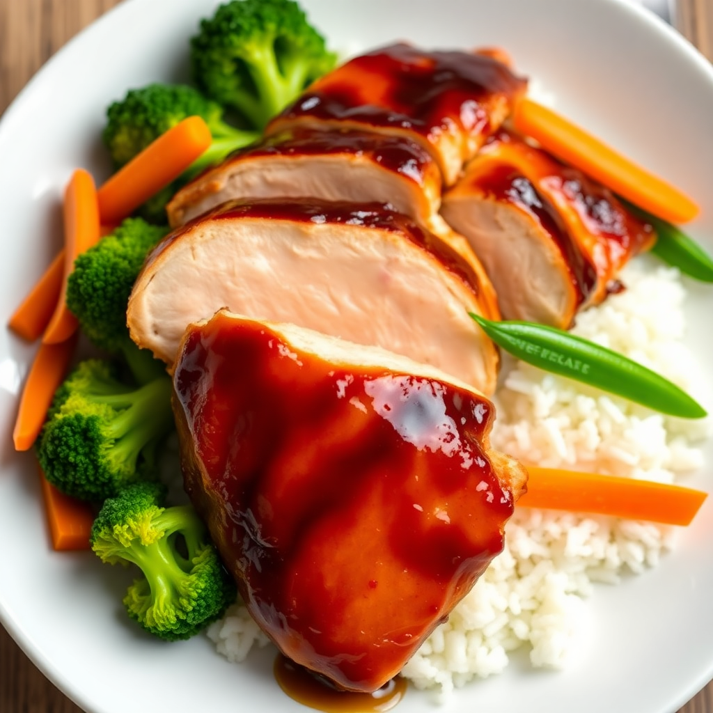 Maple Teriyaki Chicken with Steamed Rice and Veggies