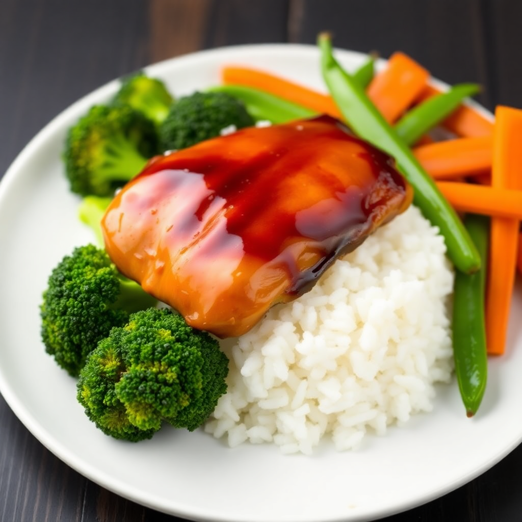 Maple Teriyaki Chicken with Rice and Vegetables