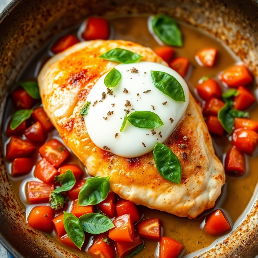 Tomato Basil Chicken Skillet