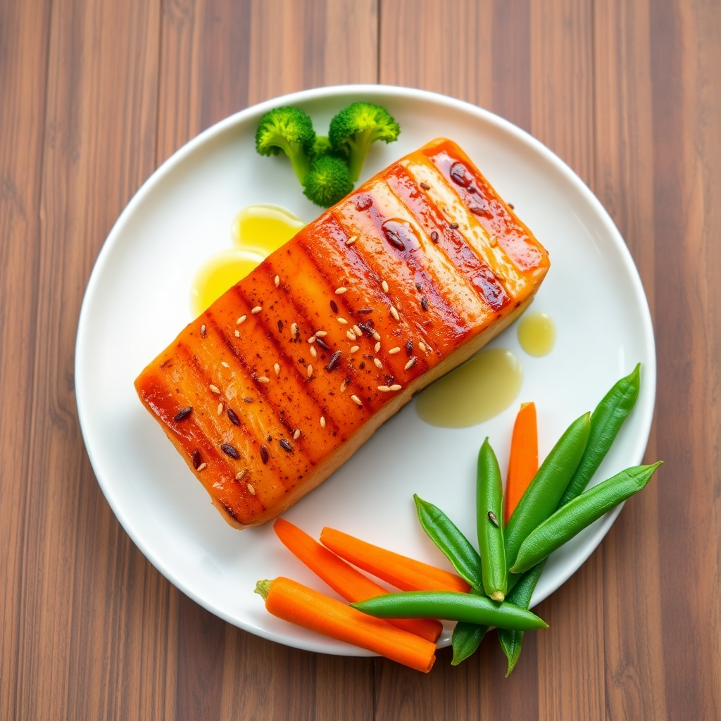 Grilled Miso Salmon with Steamed Vegetables