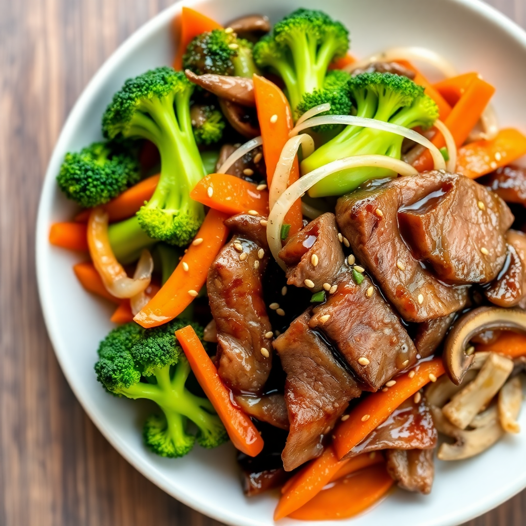 Healthy Japanese Beef and Vegetable Stir-Fry