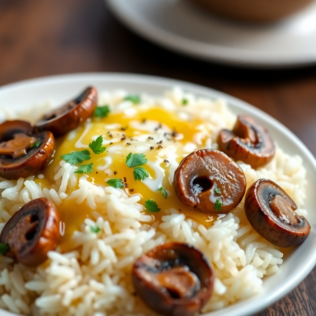 Garlic Butter Mushroom Rice