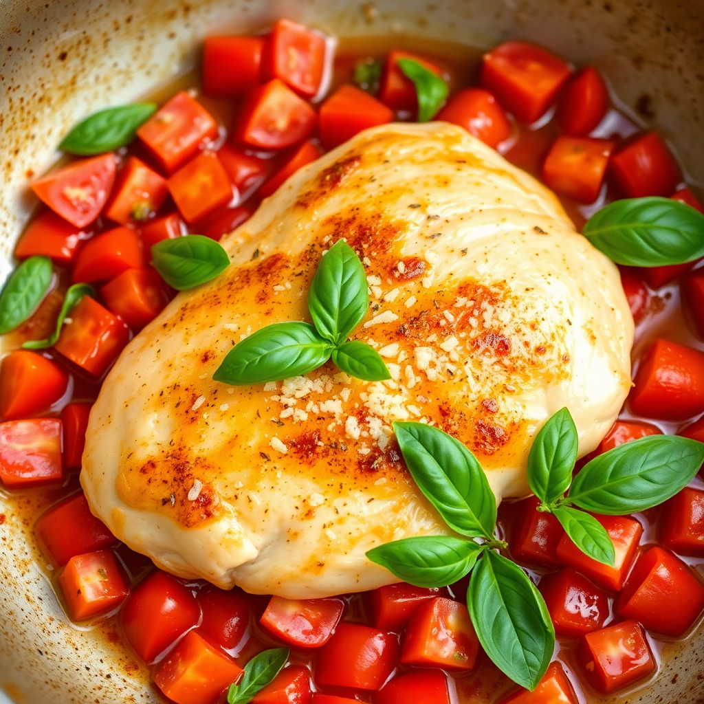Tomato Basil Chicken Skillet