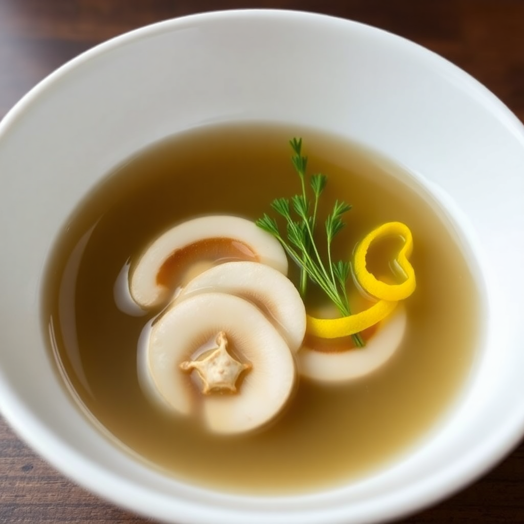 Suimono: Clear Dashi Soup with Matsutake Mushrooms