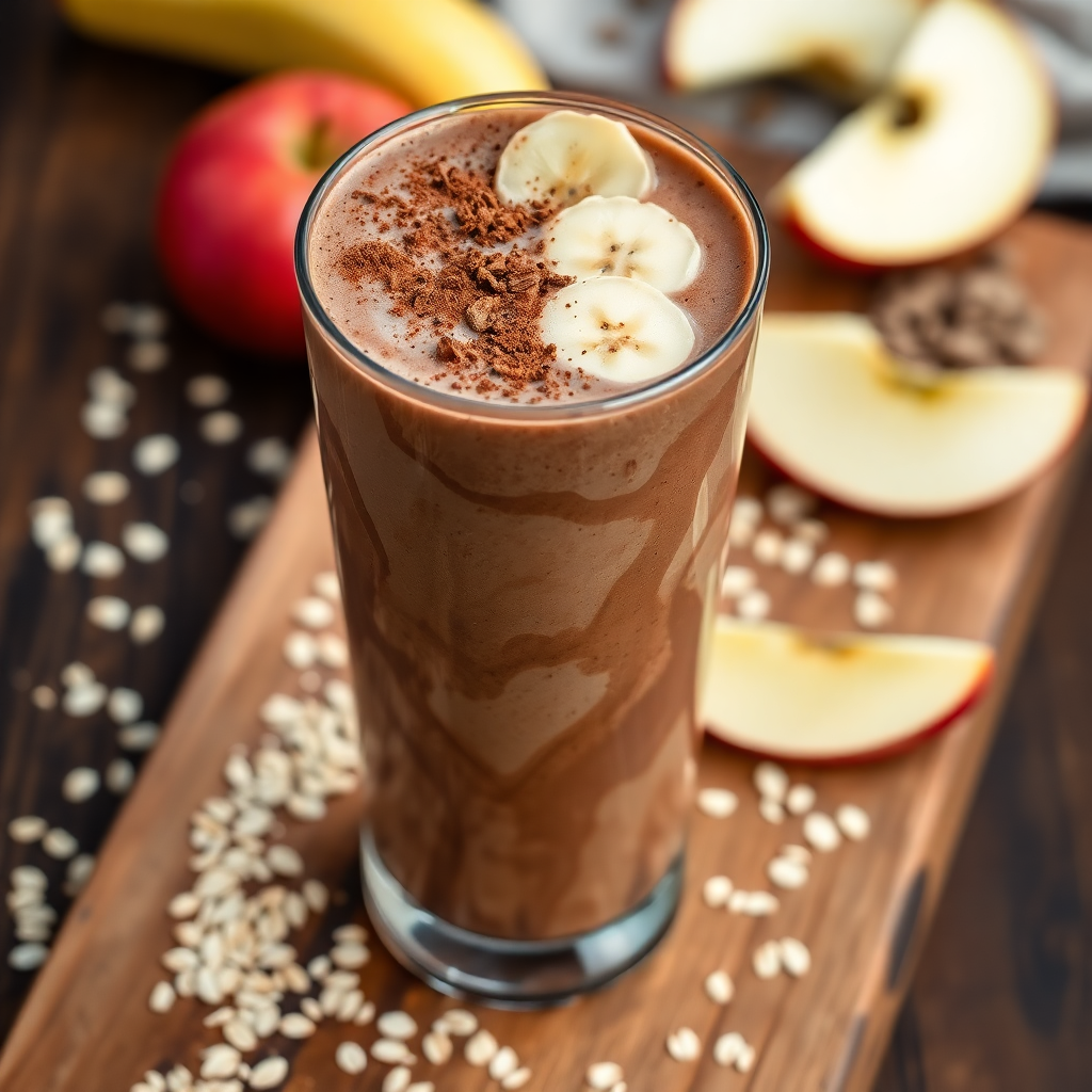 Chocolate Banana Apple Oatmeal Smoothie
