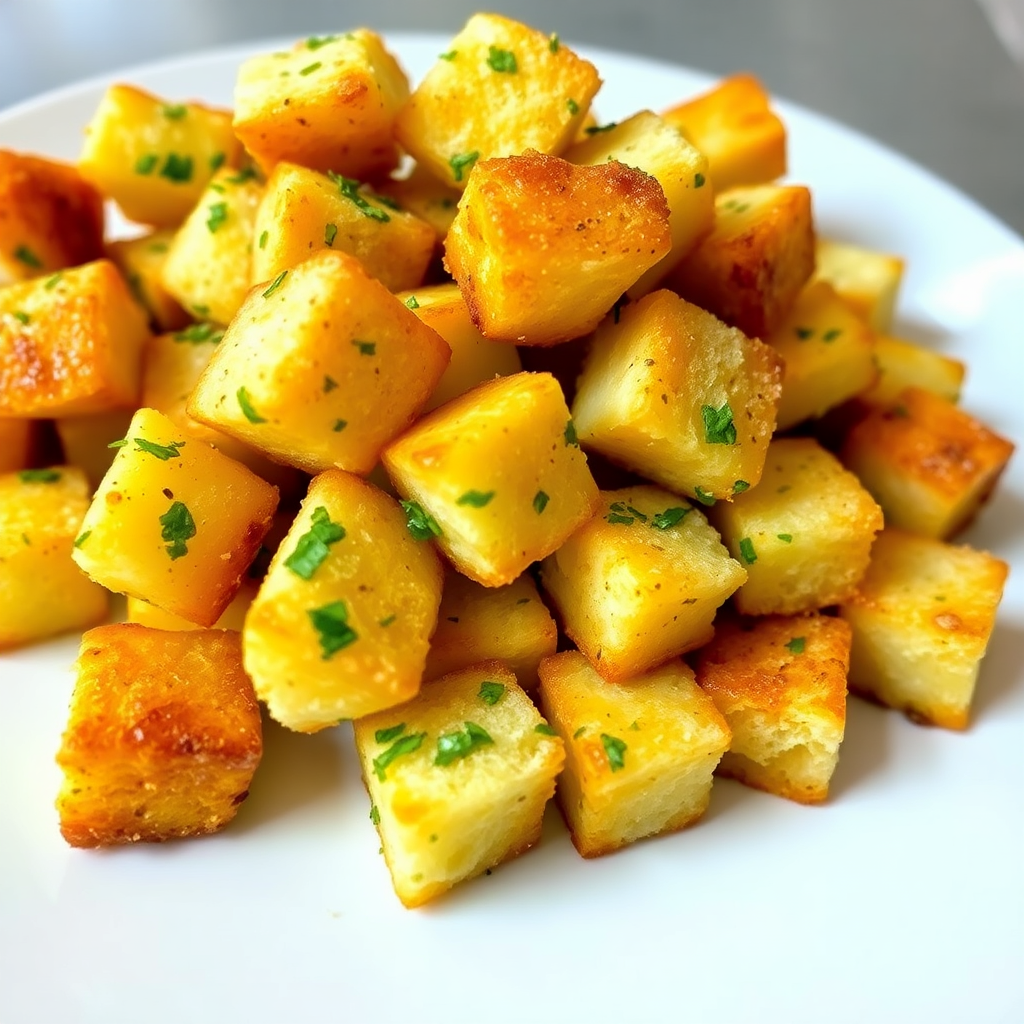 French Garlic Herb Croutons