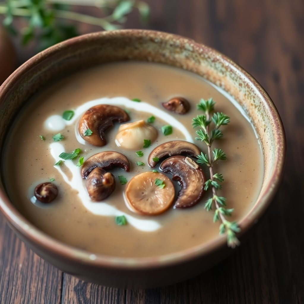 Herb-Infused Mushroom Soup