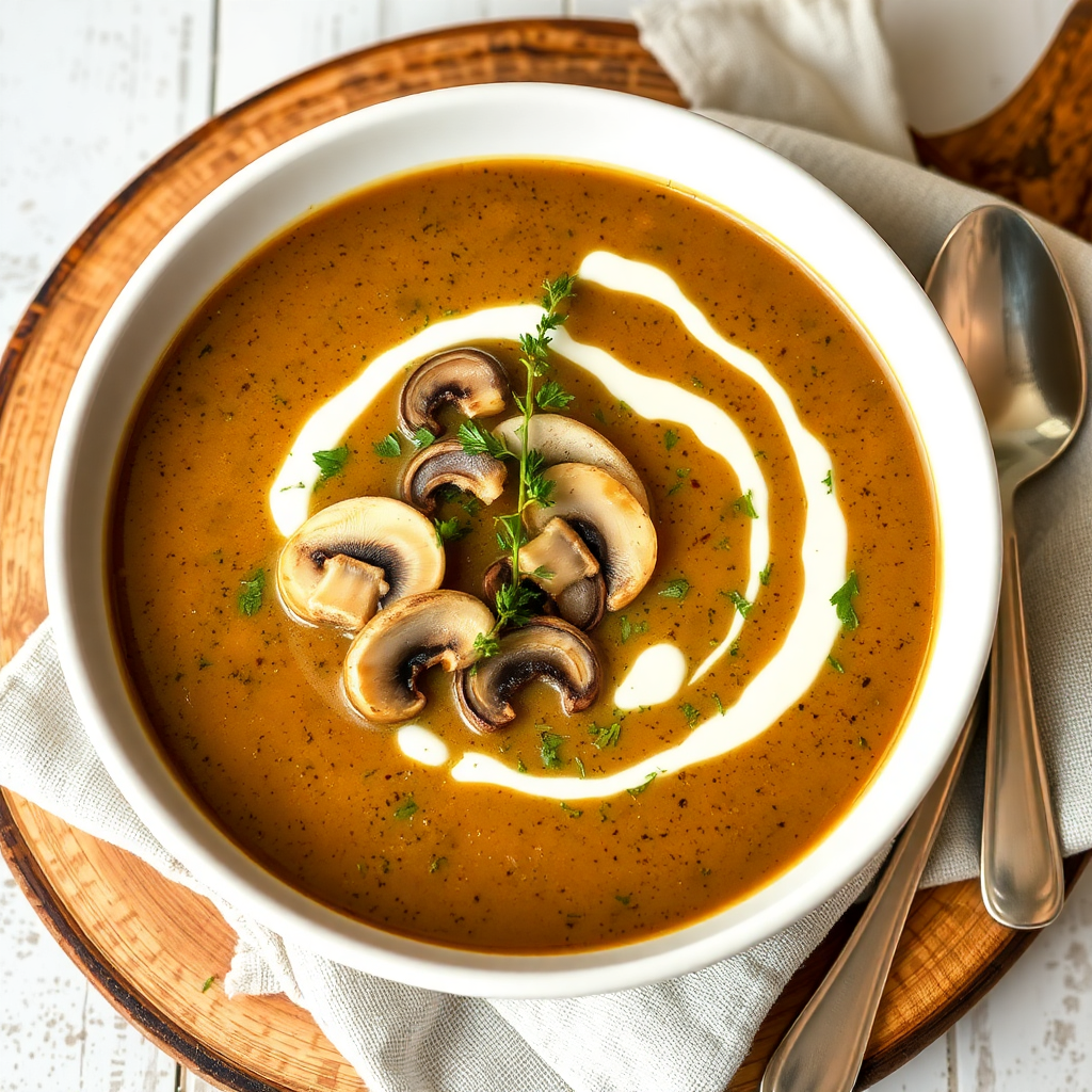 Herb-Infused Wild Mushroom Soup
