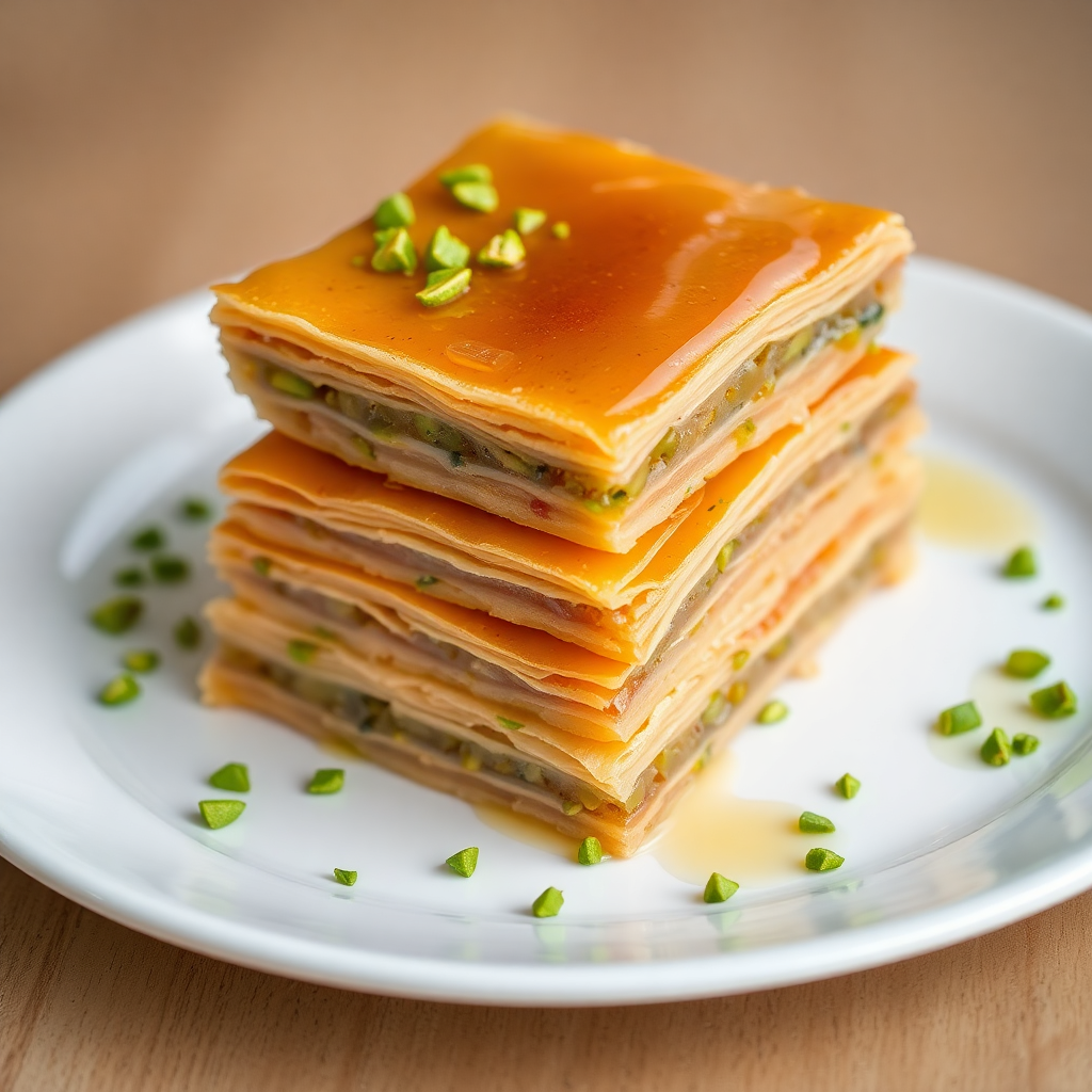 Baklava with Honey and Pistachios