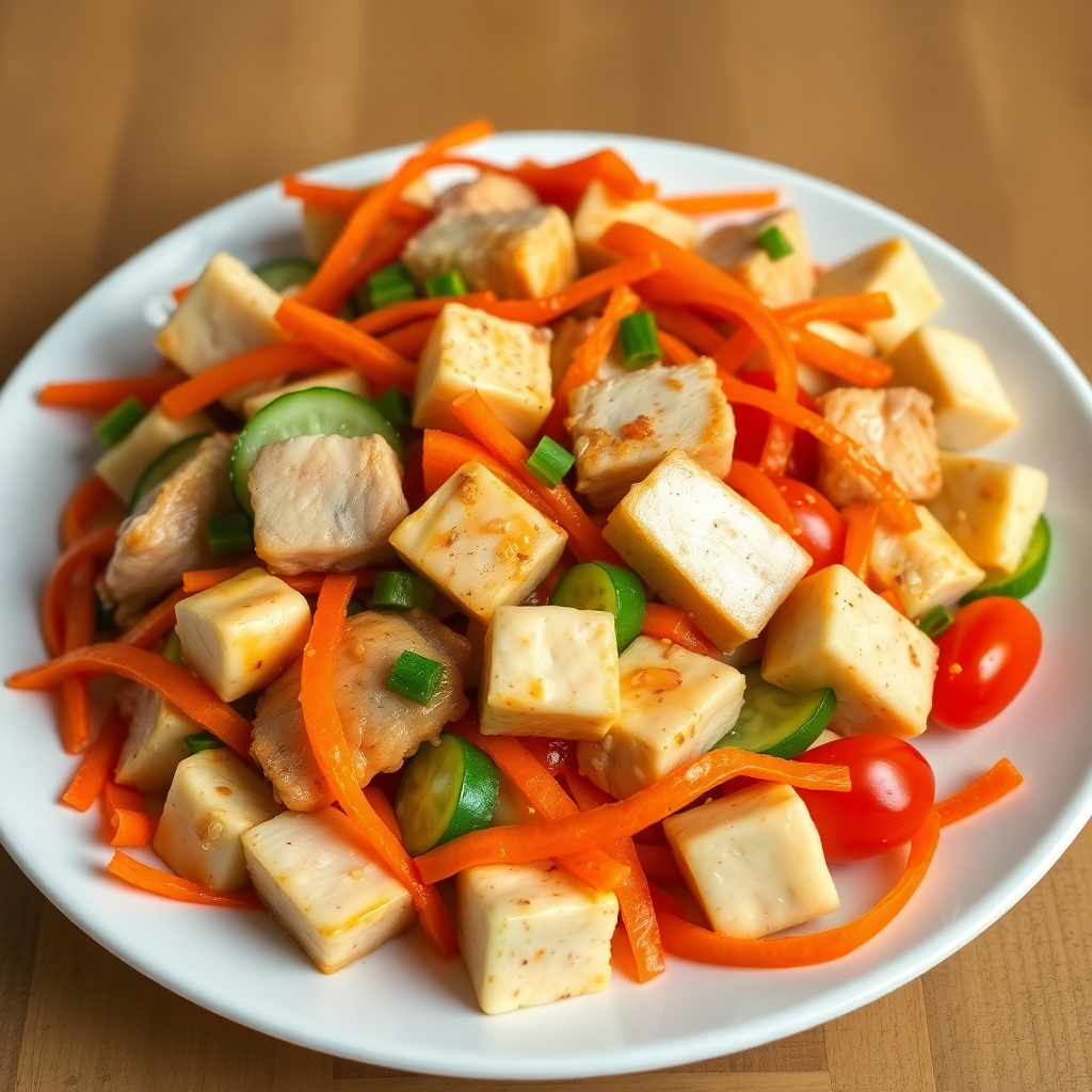 Simple Chinese Stir-Fry with Chicken and Tofu