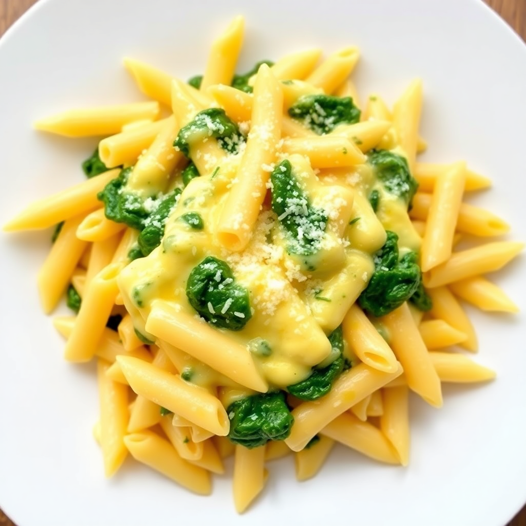 Creamy Spinach and Egg Pasta