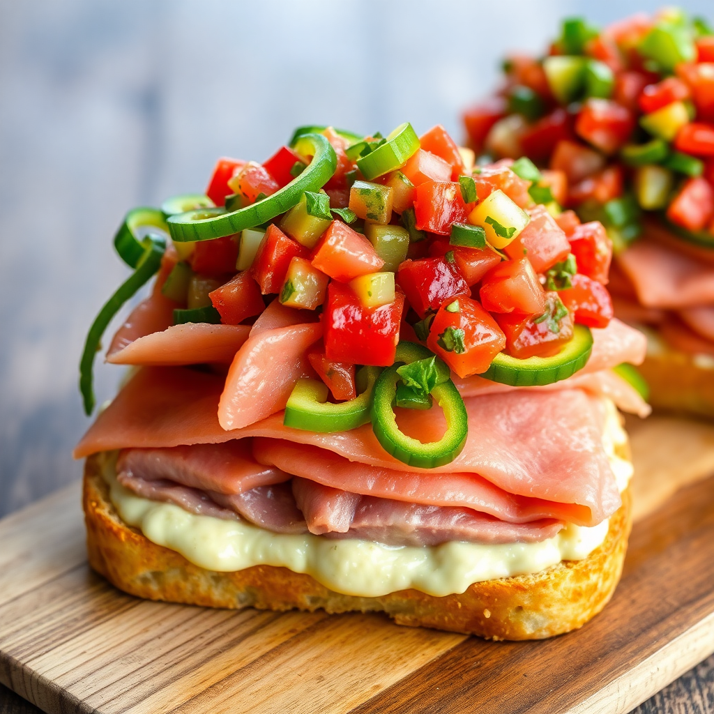 Smoked Tuna Brioche Sandwich with Wasabi-Yuzu Mayo and Pickled Cucumbers