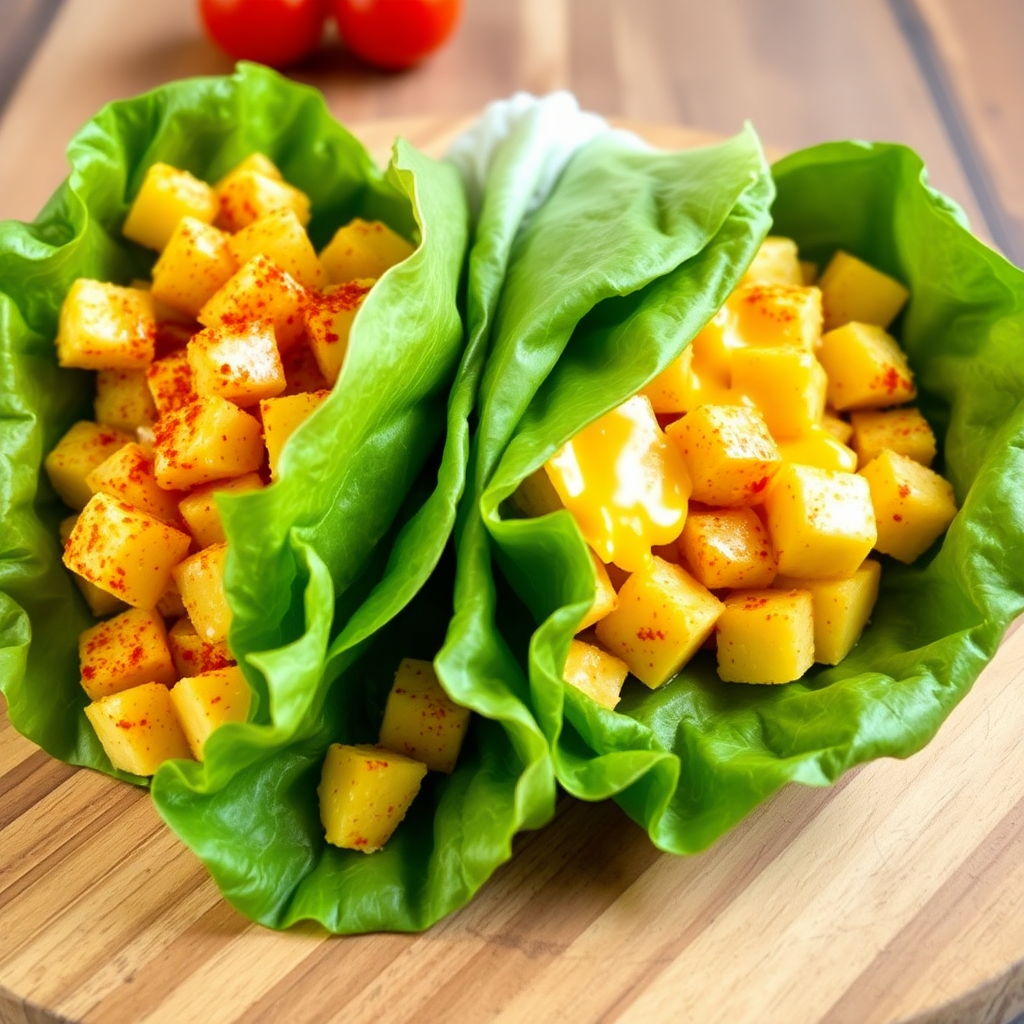 Cheesy Potato and Egg Lettuce Wrap