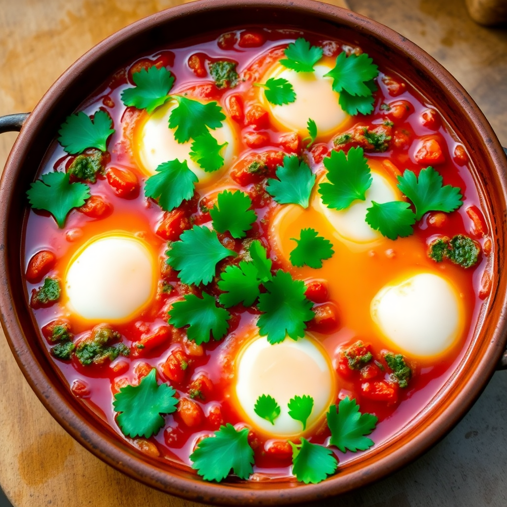 Tunisian Ojja with Eggs and Spicy Harissa