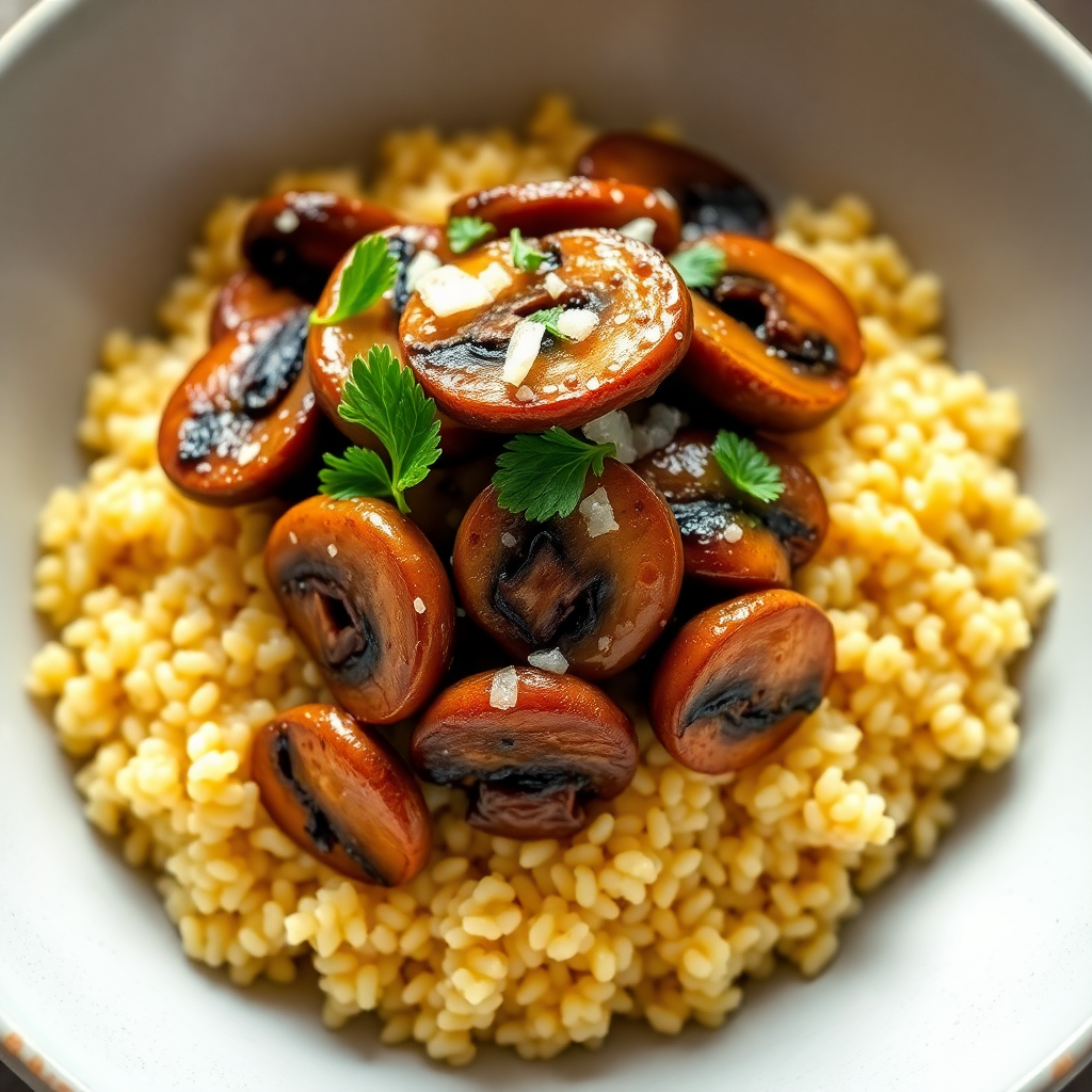 Savory Herb Mushroom Quinoa Bowl