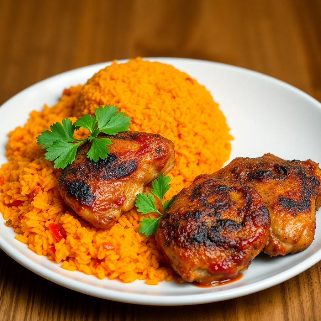 Homemade Jollof Rice and Chicken