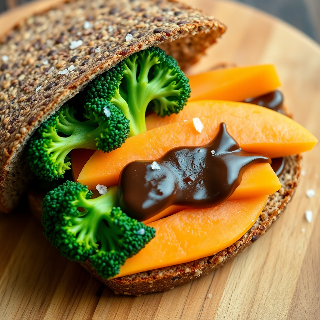 Sweet & Savory Broccoli Cantaloupe Chocolate Sandwich