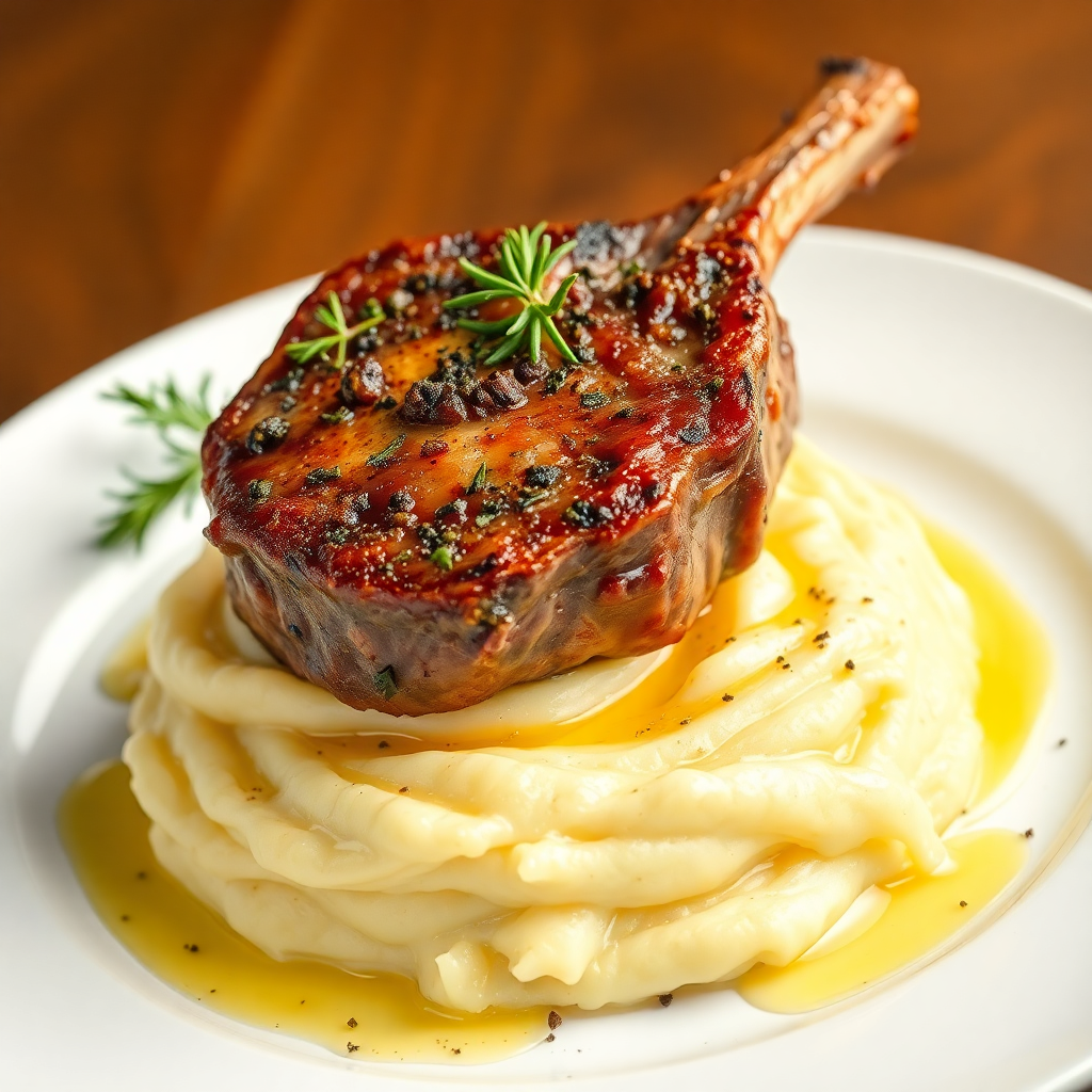 Herb-Crusted Lamb Chops with Garlic Mashed Potatoes