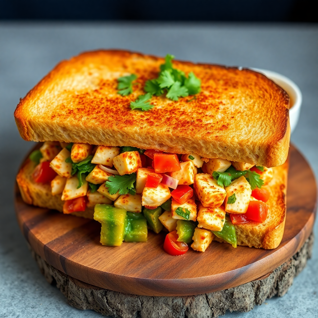 Spicy Masala Paneer Sandwich