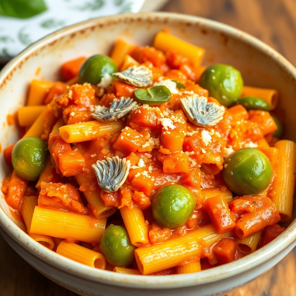 Spicy Cheesy Rigatoni with Veggie-Infused Sauce