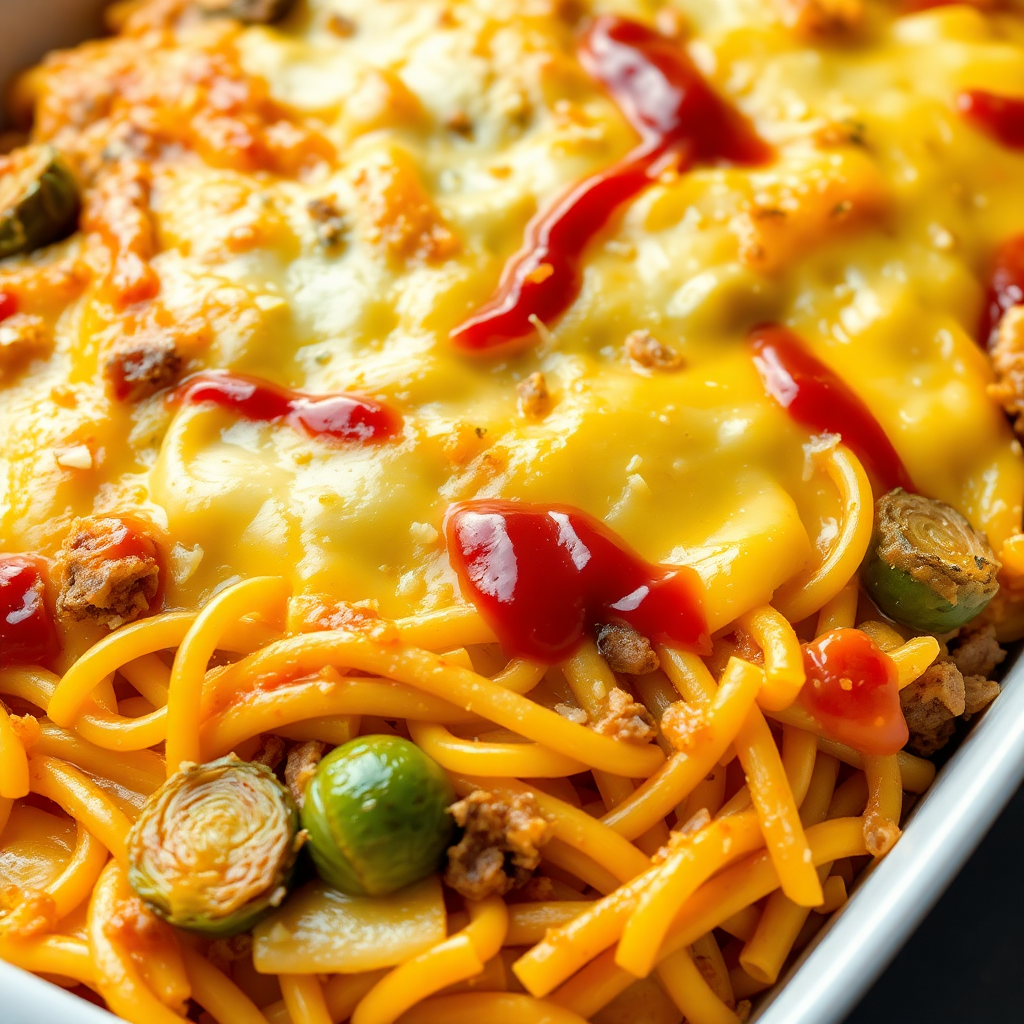 Savory Spaghetti and Rigatoni Bake with Sardines and Brussels Sprouts