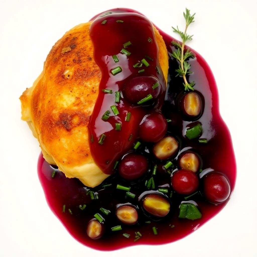 Roasted Chicken with Grape and Thyme Sauce