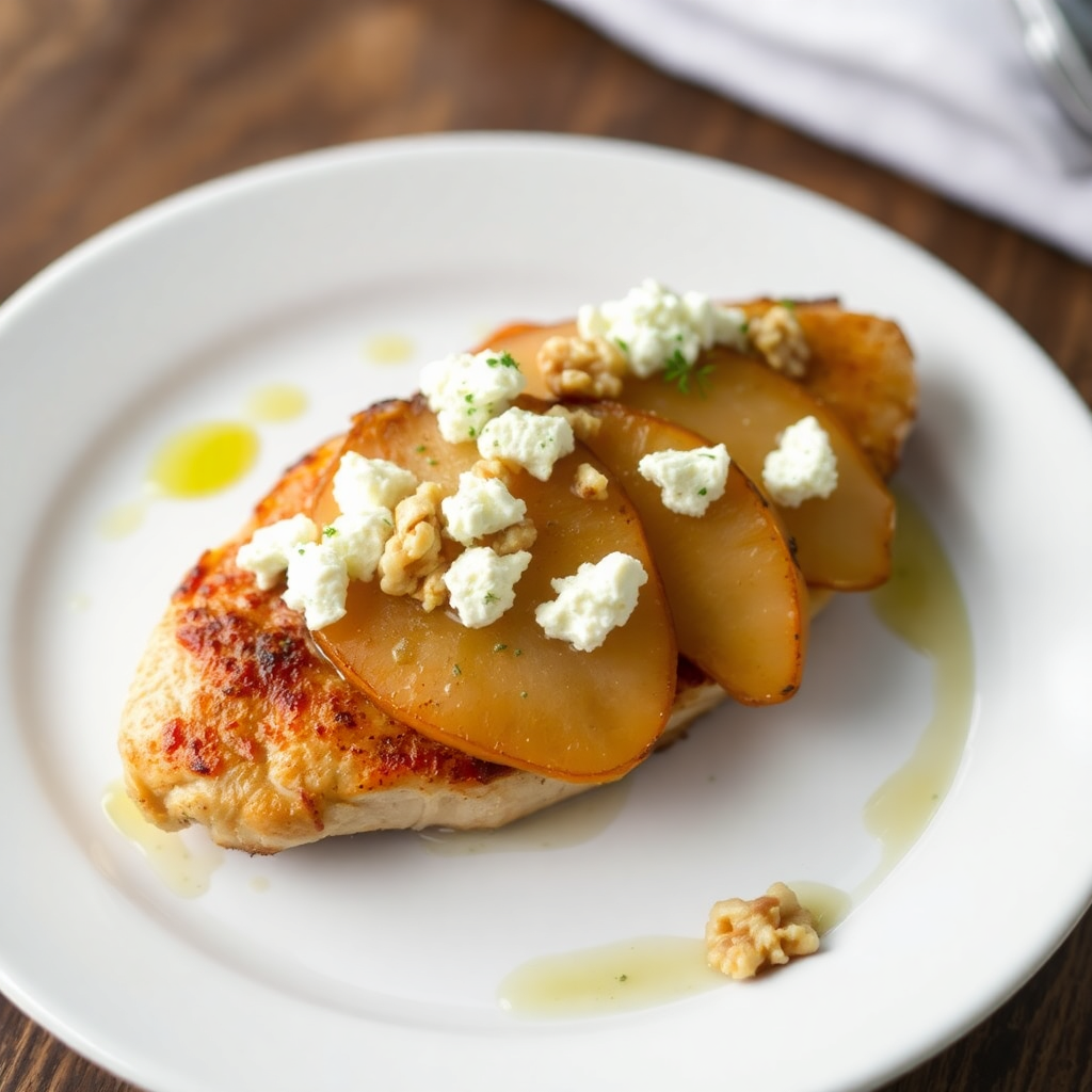 Savory Pear and Goat Cheese Chicken Breast