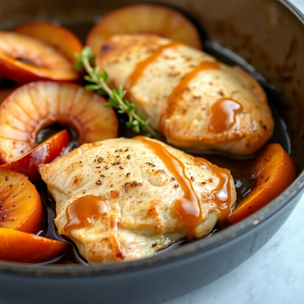 Apple and Chicken Skillet with Cinnamon Glaze