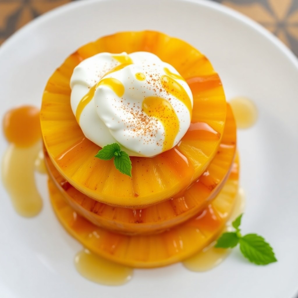 Grilled Pineapple with Greek Yogurt and Honey