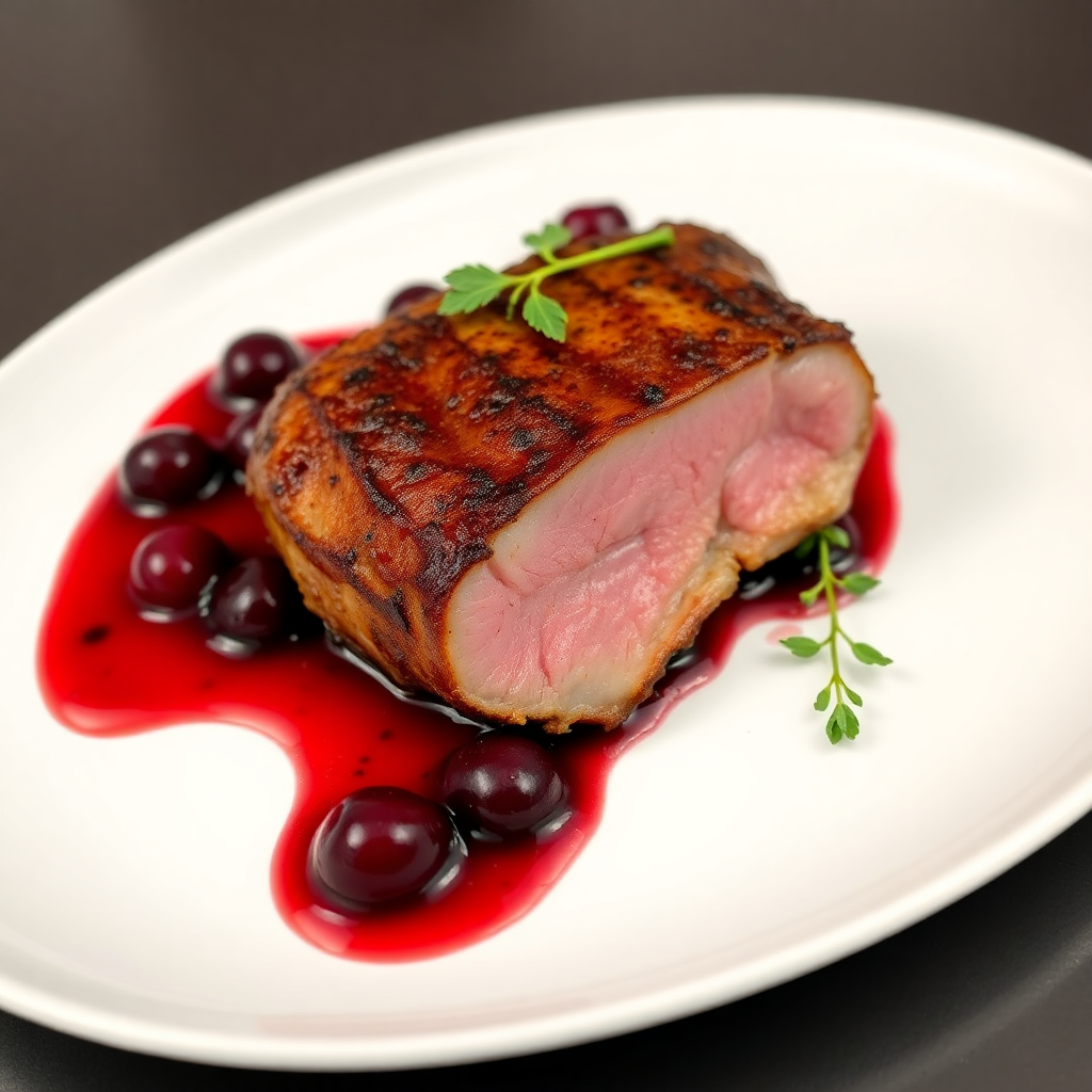 Pan-Seared Duck Breast with Cherry Sauce