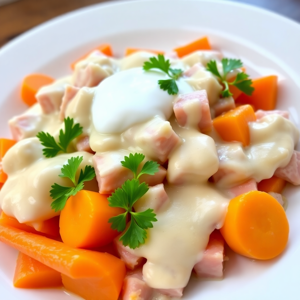 Creamy Carrot and Ham Sauté