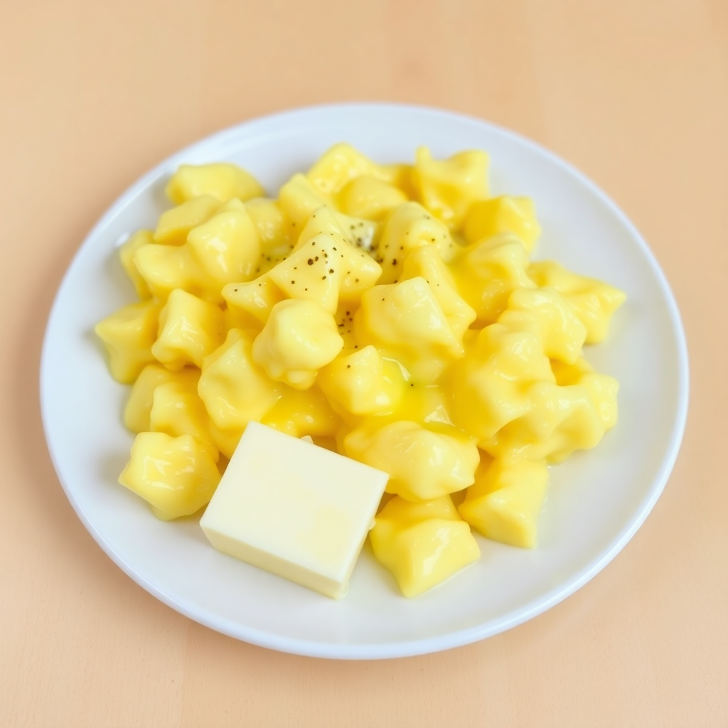 Cheesy Scrambled Eggs with Milk