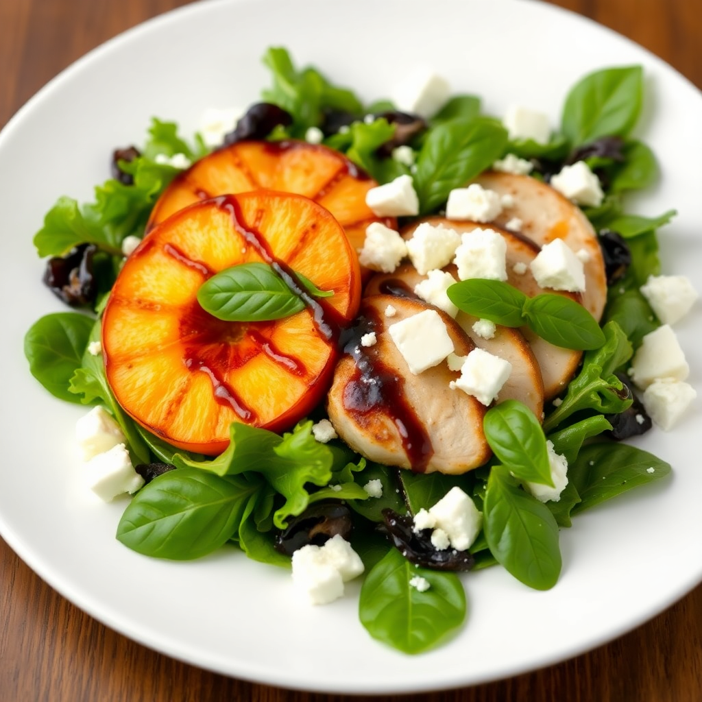 Grilled Peach and Chicken Salad