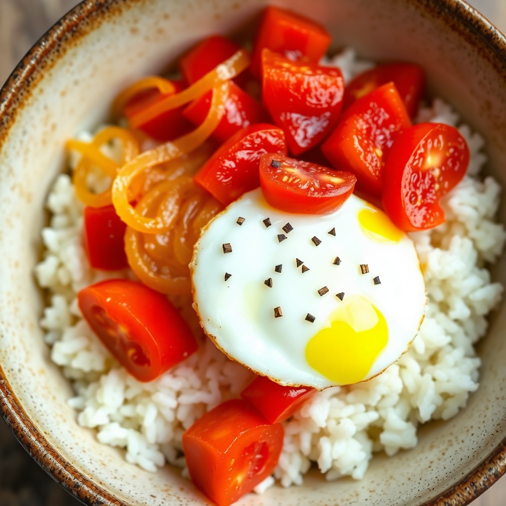 Onion and Tomato Protein Rice Bowl