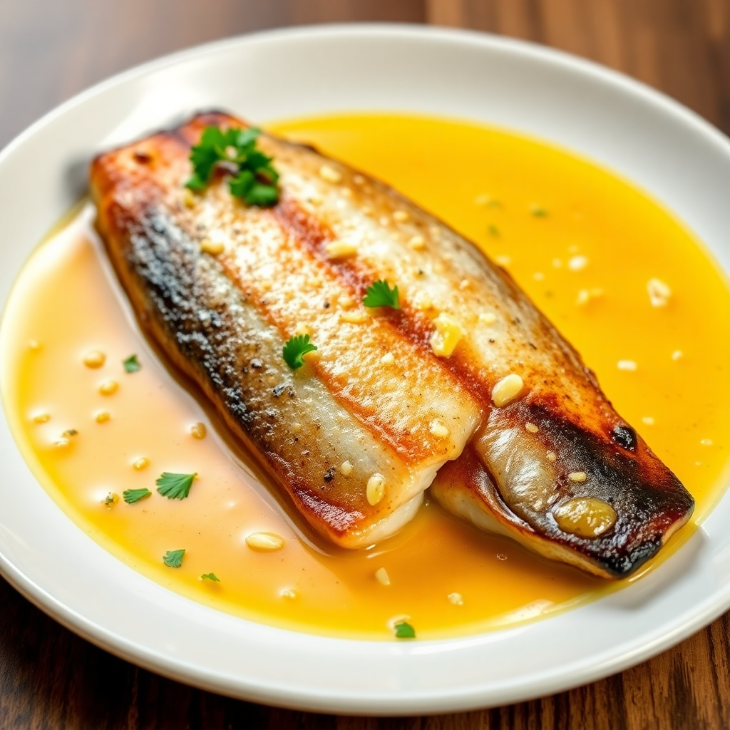 Pan-Seared Mackerel with Lemon Garlic Sauce