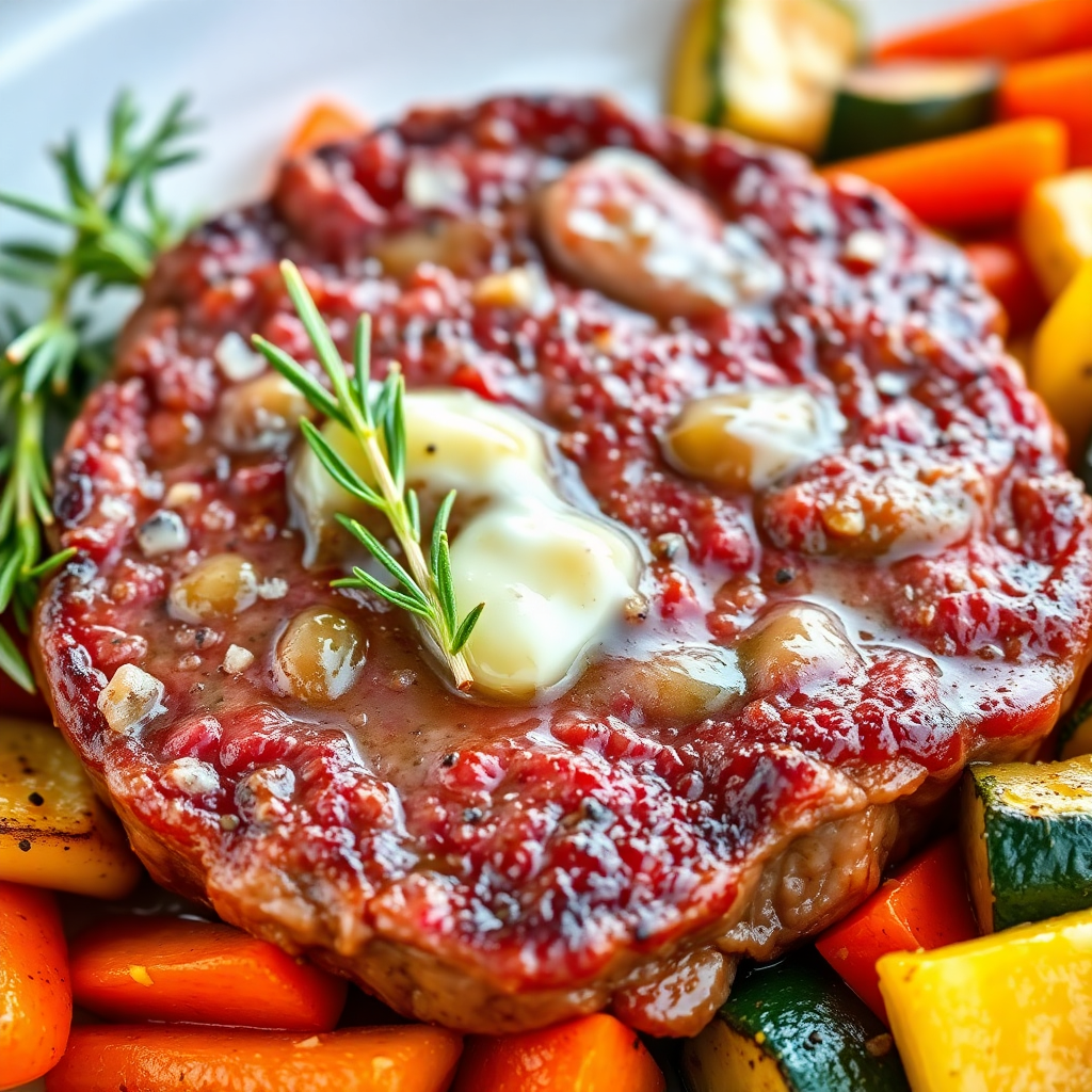 Garlic Butter Beef Steak with Herb Vegetables