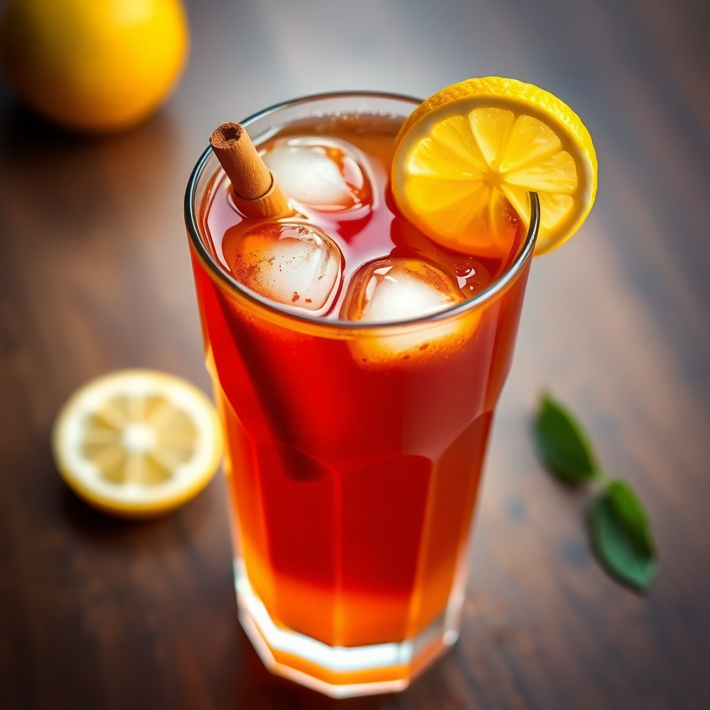 Chilled Lemon Cinnamon Tea with Mini Ice Cubes