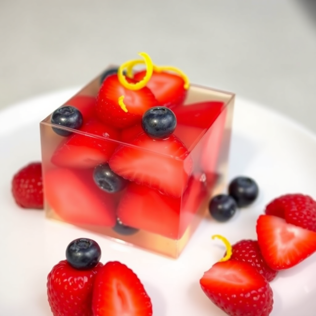 Fresh Berry Gelatin Dessert