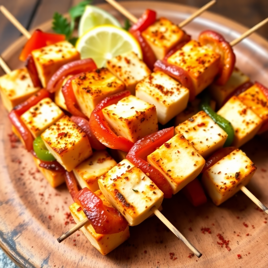 Masala Paneer Tikka Skewers